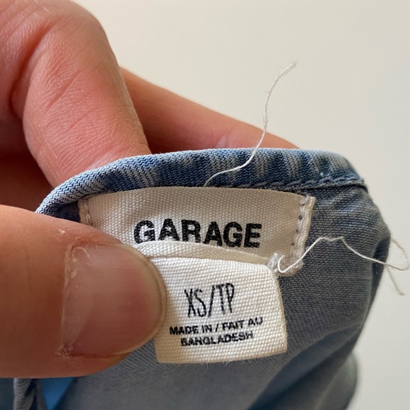 Blue chambray minidress with ruffle hem - Picture 12 of 14